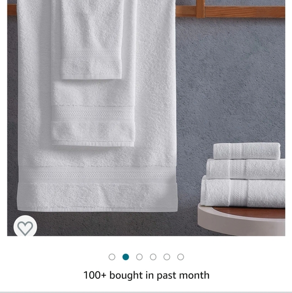 6 Piece Towel Set, 2 Bath Towels 2 Hand Towels 2 Washcloths, Soft and Ab… - Picture 3 of 6